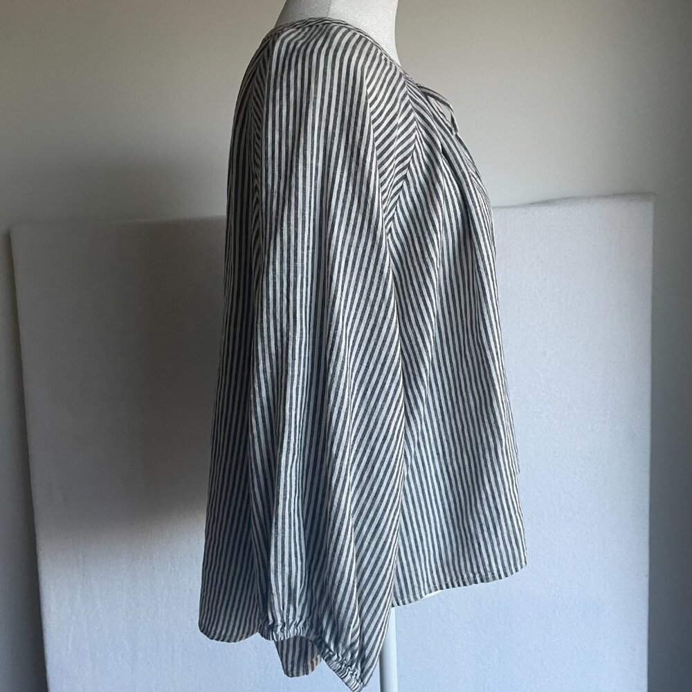 Linen Blouse with Tie and High-Low Hem Line, A New Day, Size XL, NWOT Lagenlook - Picture 3 of 6